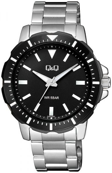 Q&Q Herreklokke Q43B-002PY Classic Sort/Stål Ø43 mm