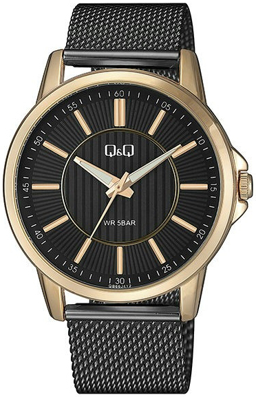 Q&Q Herreklokke QB66J412Y Classic Sort/Stål Ø44 mm