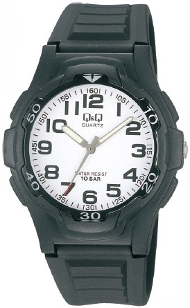 Q&Q Herreklokke VP84J001Y Classic Hvit/Gummi Ø40 mm