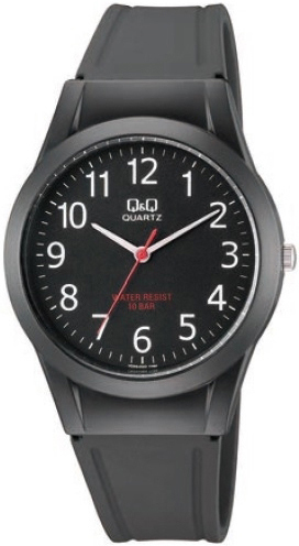 Q&Q Herreklokke VQ50J024Y Classic Sort/Gummi Ø37 mm