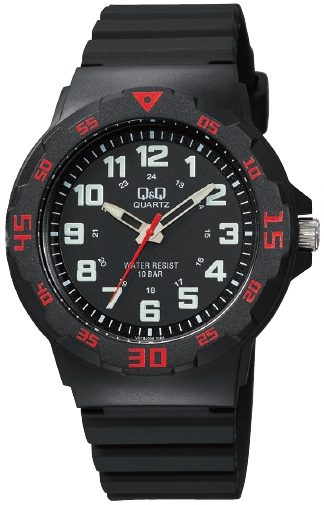 Q&Q Herreklokke VR18J006Y Classic Sort/Gummi Ø43 mm
