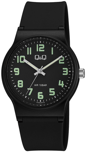 Q&Q Herreklokke VS50J010Y Classic Sort/Resinplast Ø38 mm