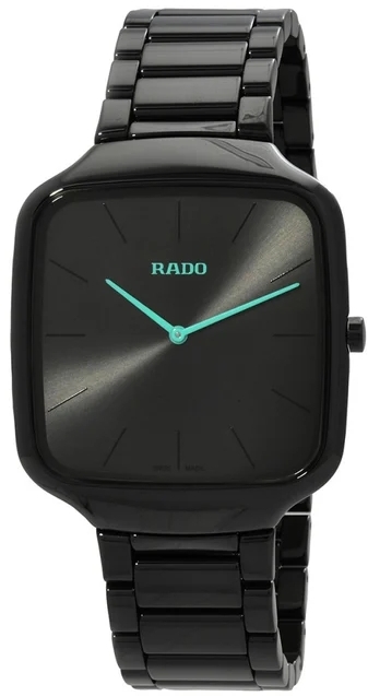 Rado R27054152 True Square Thinline Sort/Keramik Ø37 mm