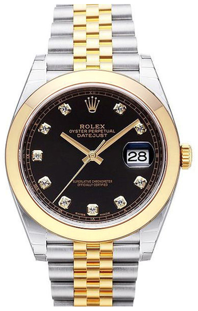 Rolex Datejust 41 Herreklokke 126303-0006 Sort/18 karat gult gull