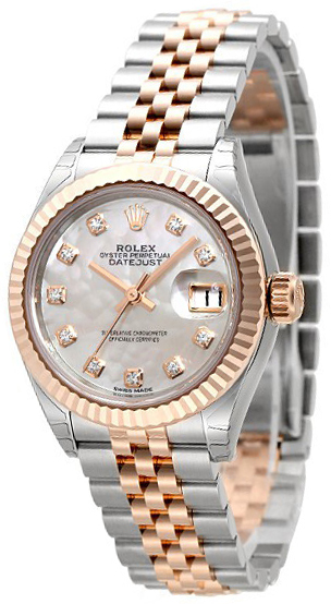 Rolex Lady-Datejust 28 Dameklokke 279171-0013 Hvit/18 karat rosé
