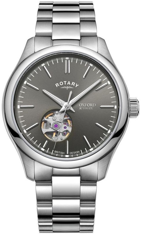 Rotary Herreklokke GB05095/74 Oxford Grå/Stål Ø40 mm