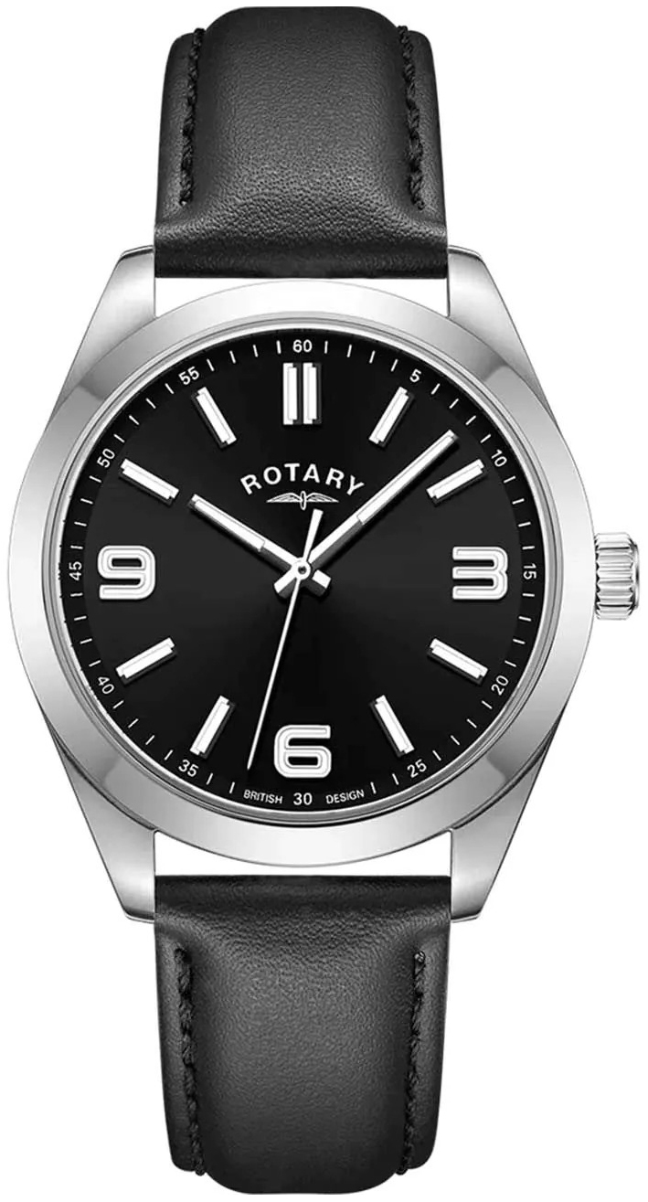 Rotary Herreklokke GS05770/04 Heritage Sort/Lær Ø40 mm