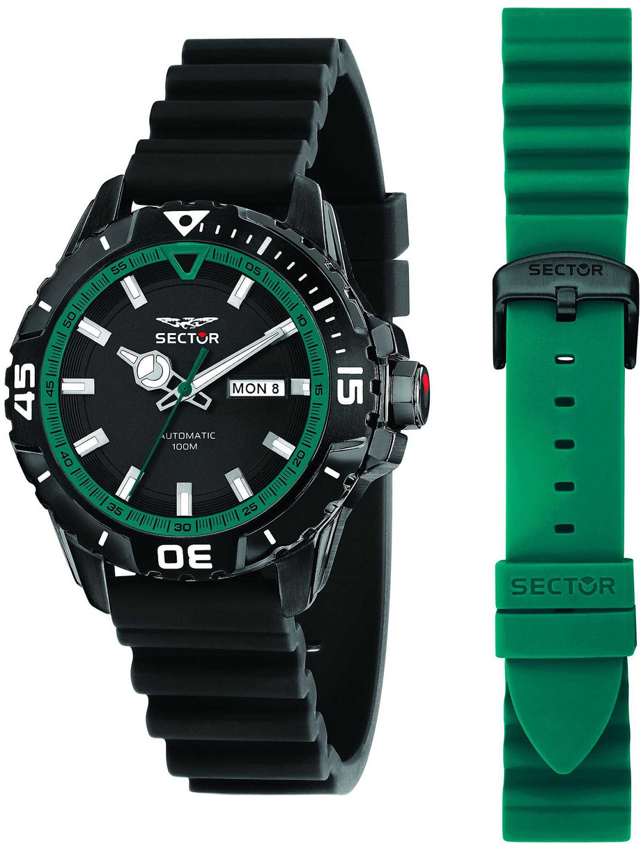 Sector Herreklokke R3221135004 Legend Sort/Gummi Ø43 mm