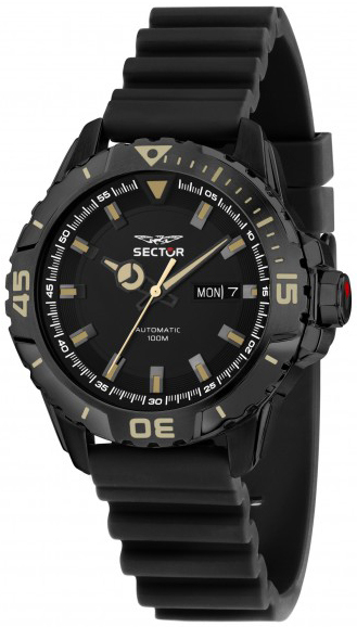 Sector Herreklokke R3221135005 Legend Sort/Gummi Ø43 mm