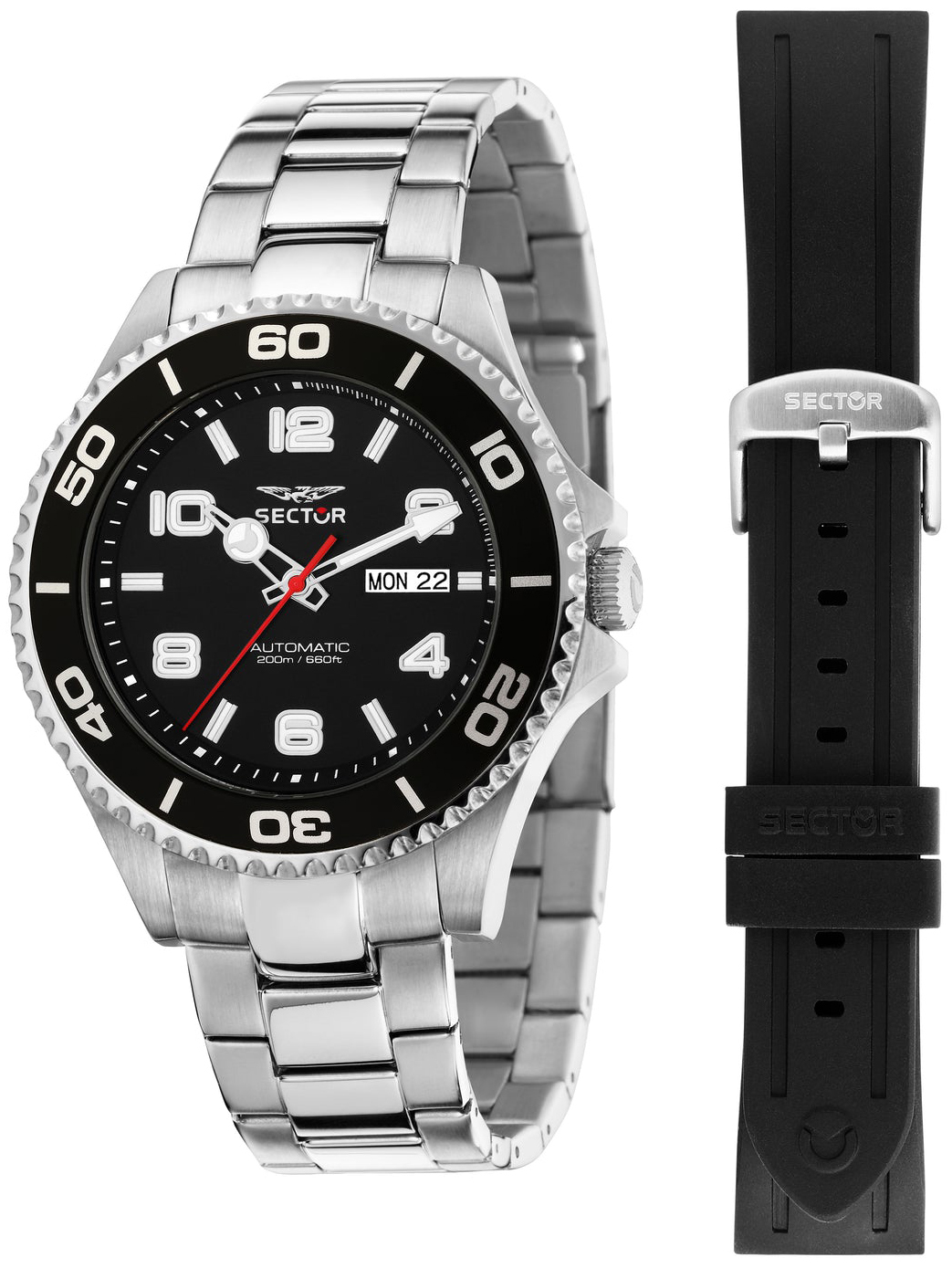 Sector 230 Herreklokke R3223161019 Sort/Stål Ø43 mm