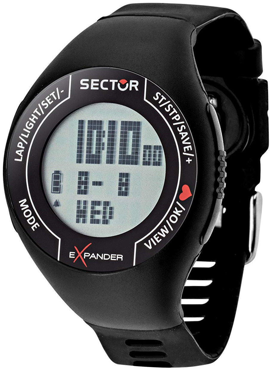 Sector Herreklokke R3251473001 Street LCD/Gummi Ø47 mm