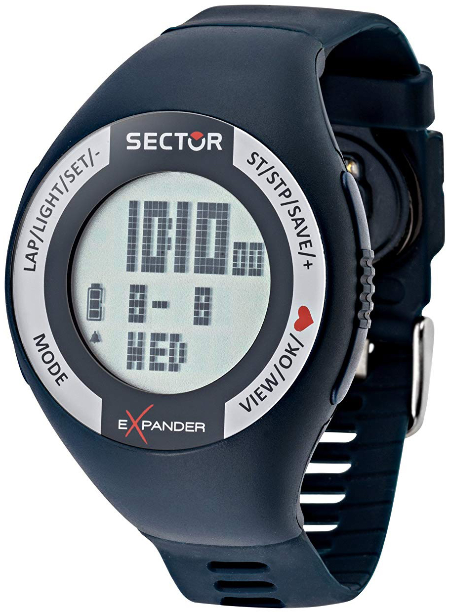 Sector Herreklokke R3251473002 Street LCD/Gummi Ø47 mm