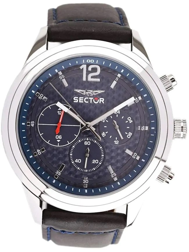 Sector 670 Herreklokke R3251540002 Blå/Lær Ø45 mm