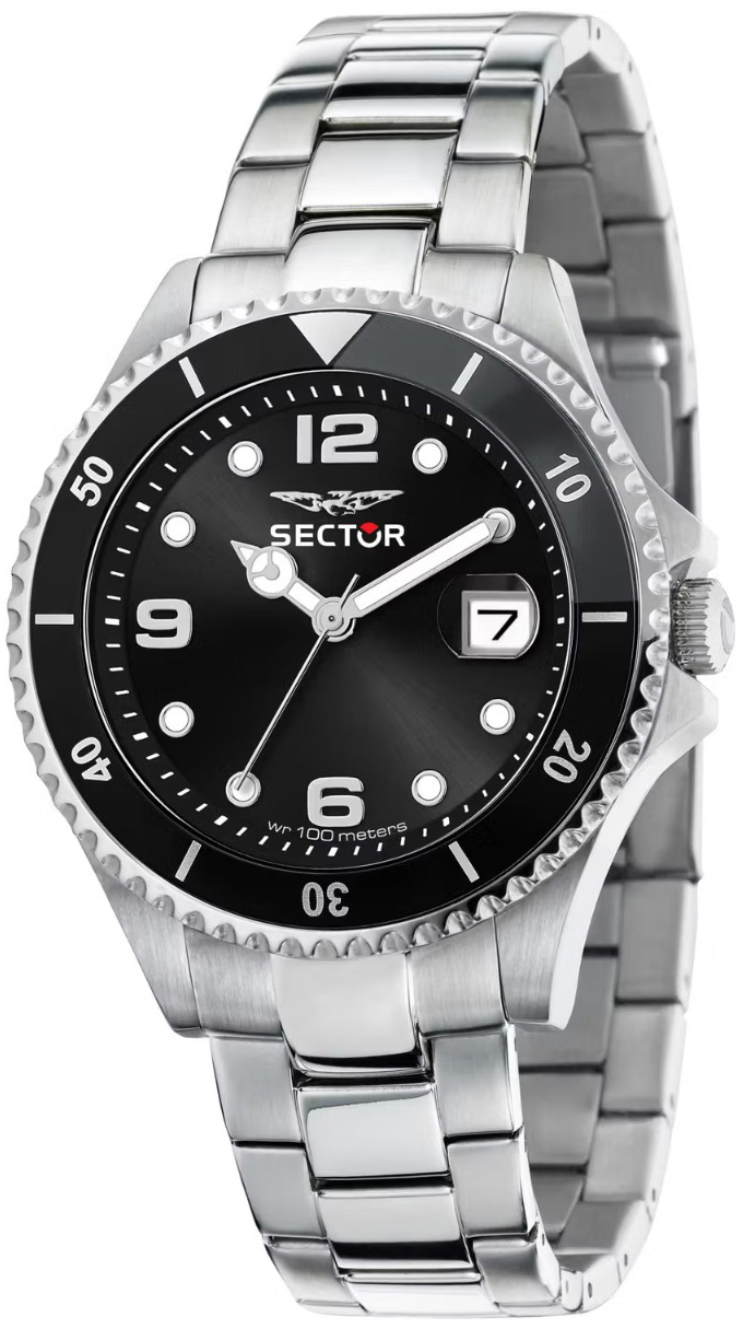 Sector 230 Herreklokke R3253161048 Sort/Stål Ø39 mm