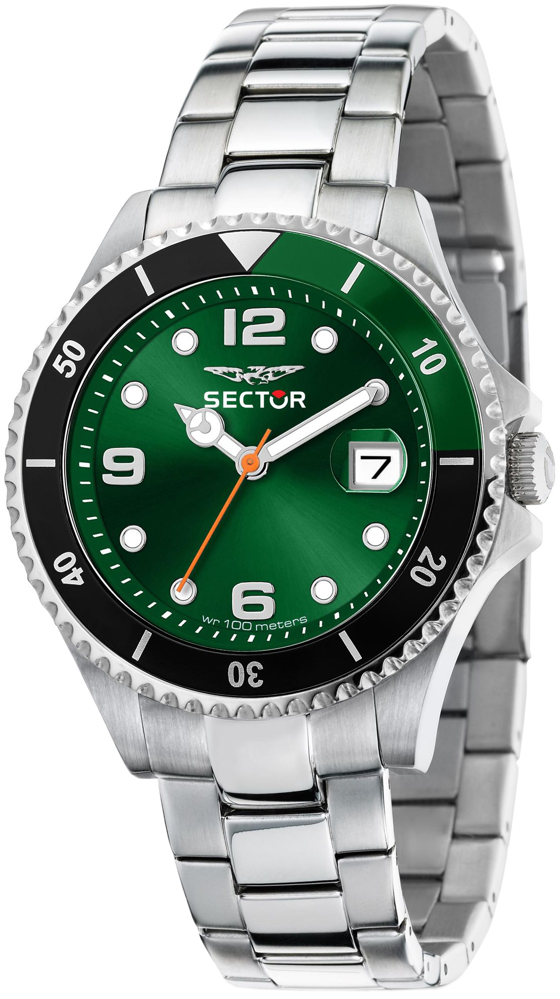 Sector 230 Herreklokke R3253161050 Grønn/Stål Ø39 mm