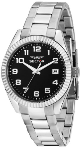 Sector 240 Herreklokke R3253240018 Sort/Stål Ø39 mm