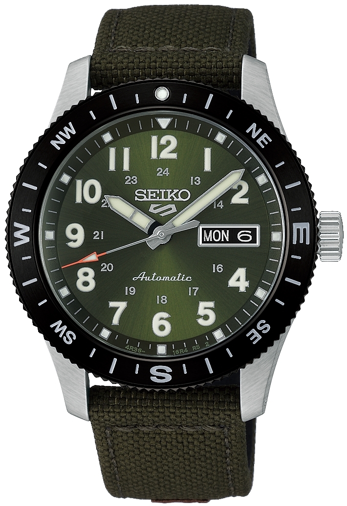 Seiko 5 Herreklokke HDB008K1 Grønn/Tekstil Ø41 mm