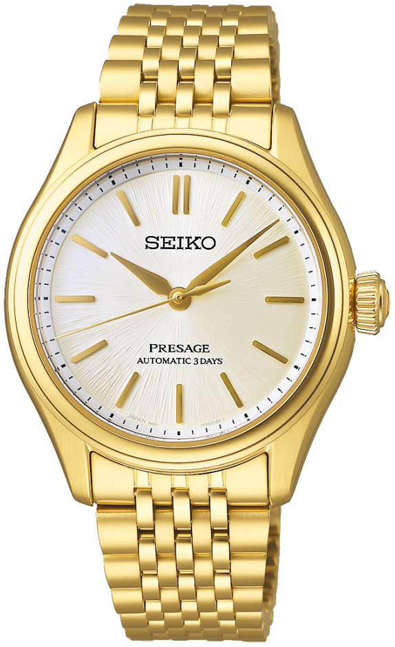 Seiko Herreklokke SPB524J1 Presage Sølvfarget/Gulltonet stål Ø36 mm