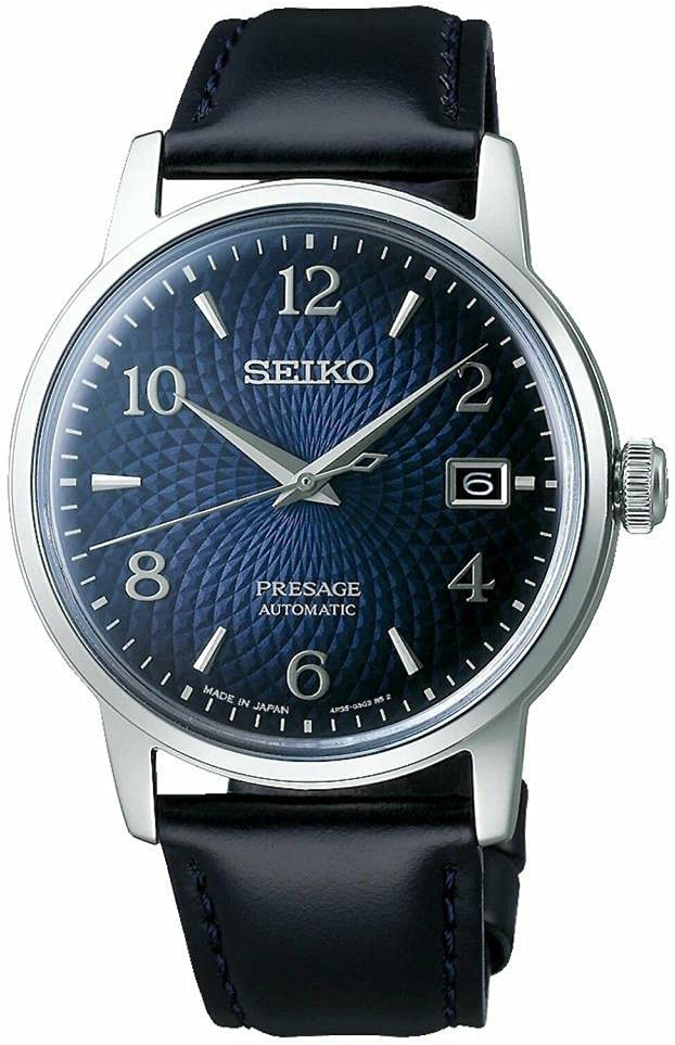Seiko Herreklokke SRPE43J1 Presage Blå/Lær Ø38.5 mm
