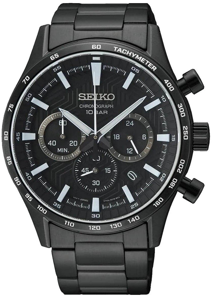 Seiko Herreklokke SSB415P1 Discover More Sort/Stål Ø43 mm