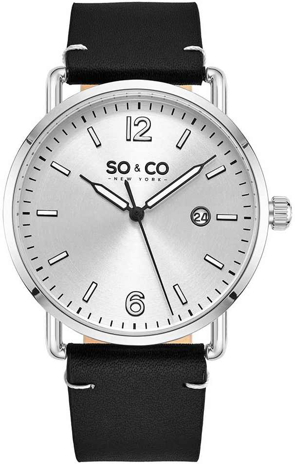 So & Co New York Herreklokke 5511.1 Madison Sølvfarget/Lær Ø38