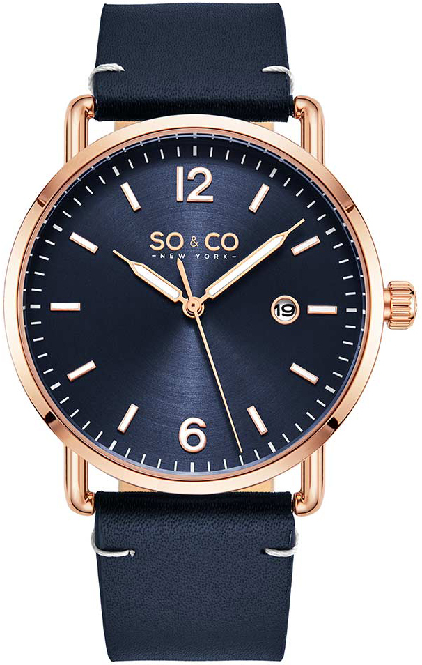 So & Co New York Herreklokke 5511.3 Madison Blå/Lær Ø38 mm