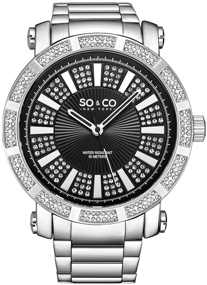 So & Co New York Herreklokke 5563.1 Madison Sort/Stål Ø50 mm