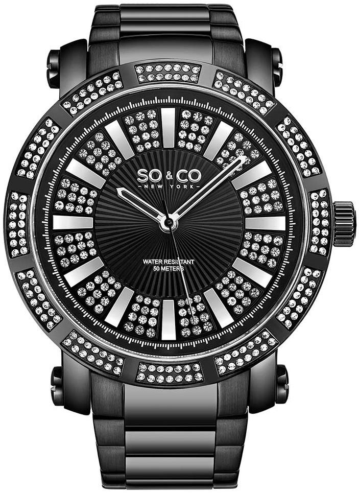 So & Co New York Herreklokke 5563.4 Madison Sort/Stål Ø50 mm