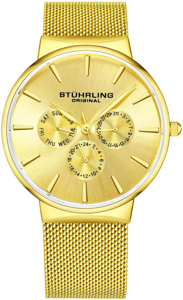 Stührling Original Herreklokke 3931.3 Monaco Gull/Gulltonet stål