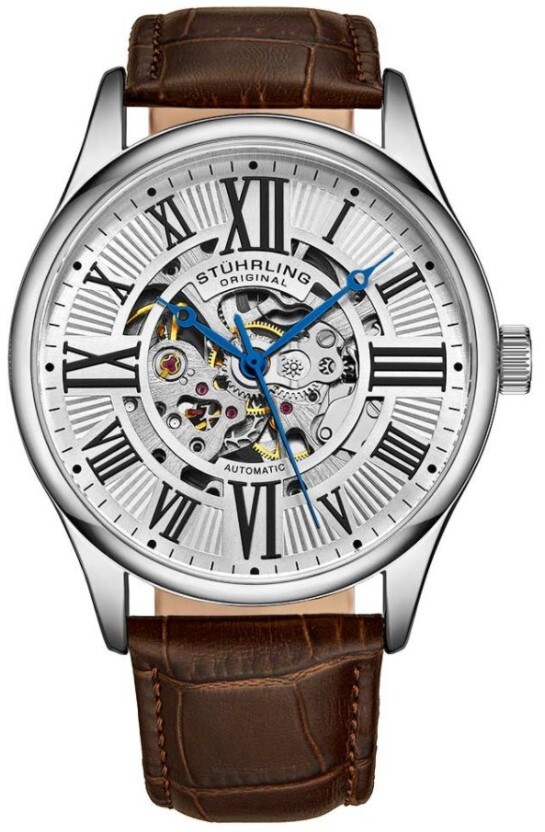 Stührling Original Herreklokke 3942.1 Atrium Sølvfarget/Lær Ø42 mm