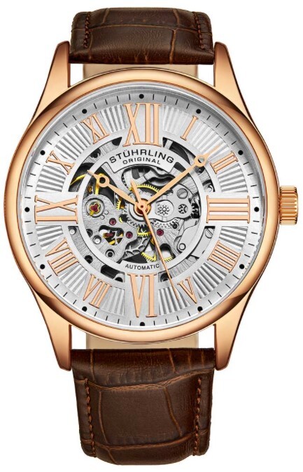 Stührling Original Herreklokke 3942.4 Atrium Sølvfarget/Lær Ø42 mm