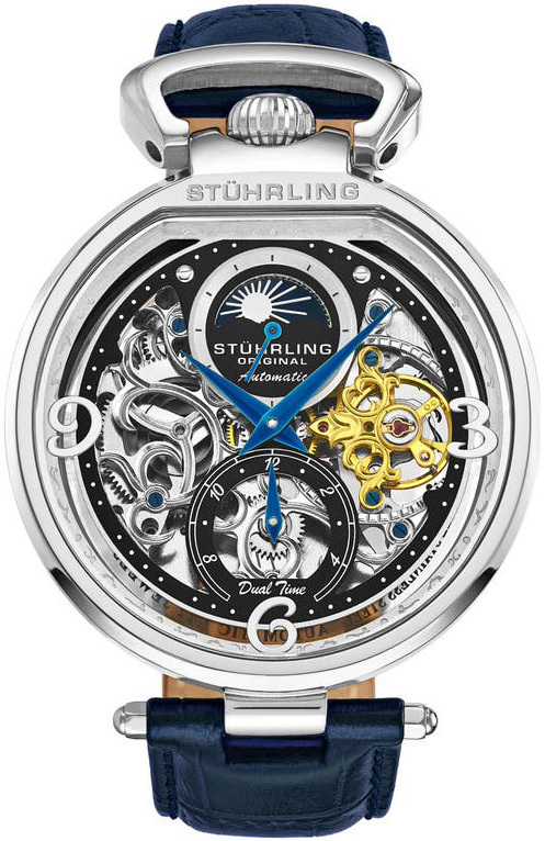 Stührling Original Herreklokke 3954.1 Legacy Skjelettkuttet/Lær