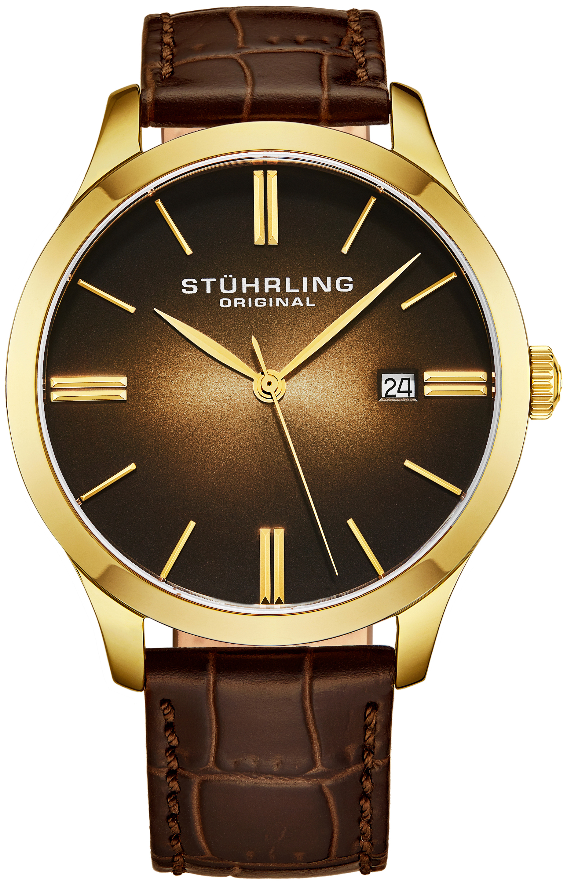 Stührling Original Herreklokke 4014.2 Classic Brun/Lær Ø42 mm