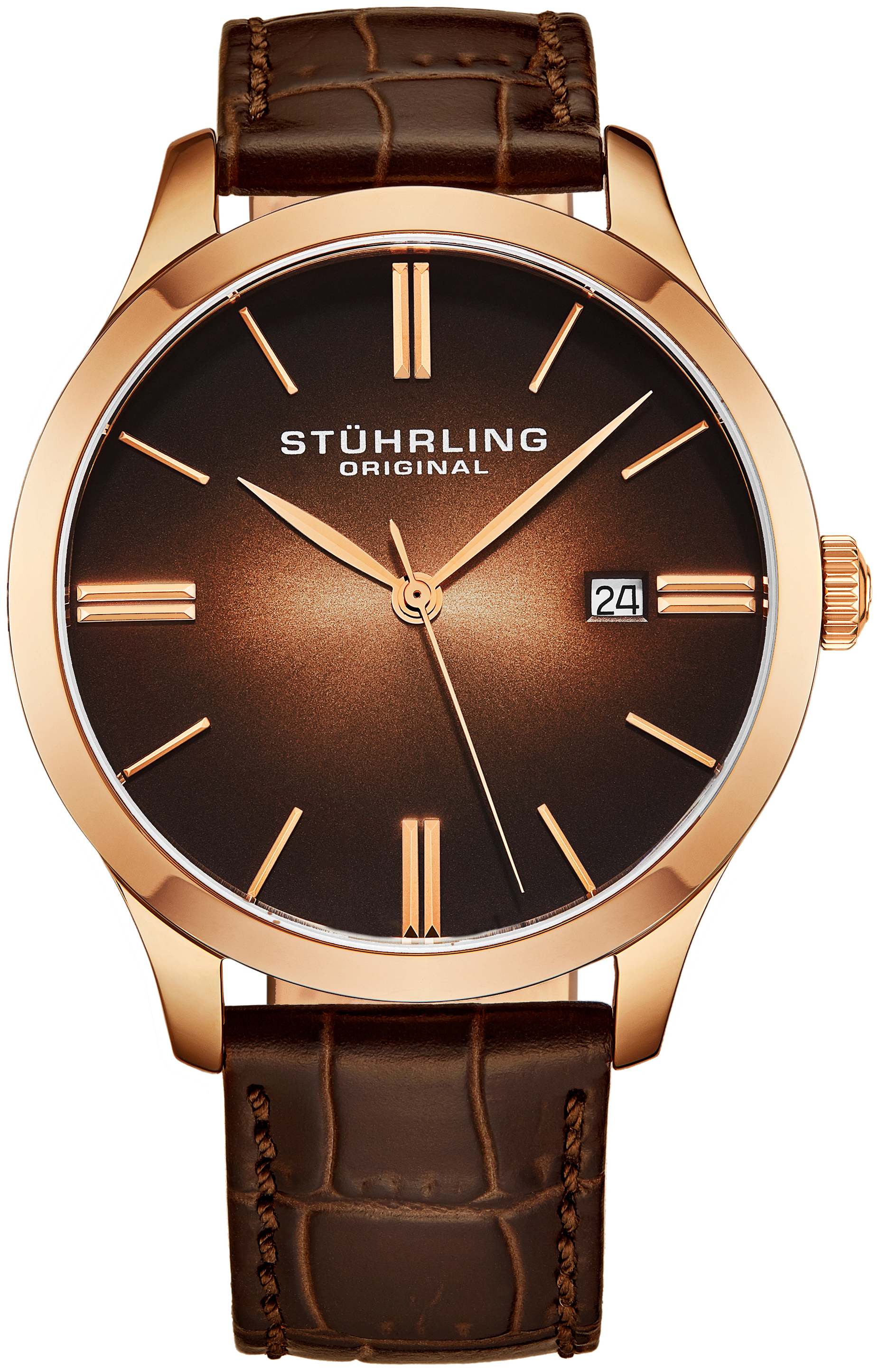 Stührling Original Herreklokke 4014.3 Classic Brun/Lær Ø42 mm