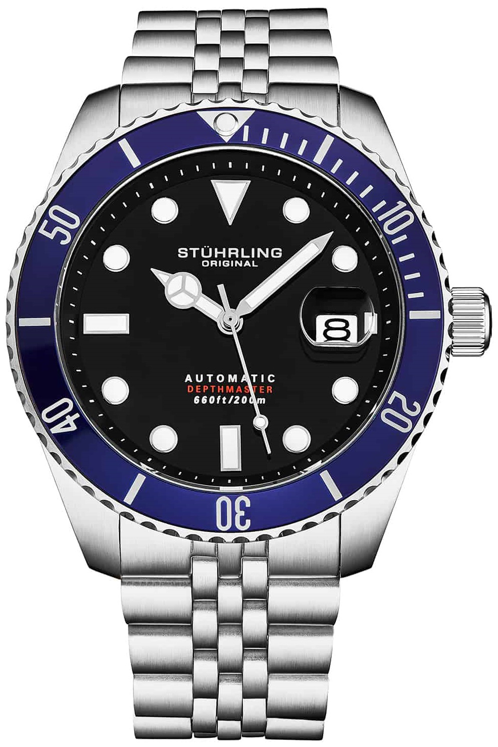 Stührling Original Herreklokke 4045.2 Diver Sort/Stål Ø44 mm