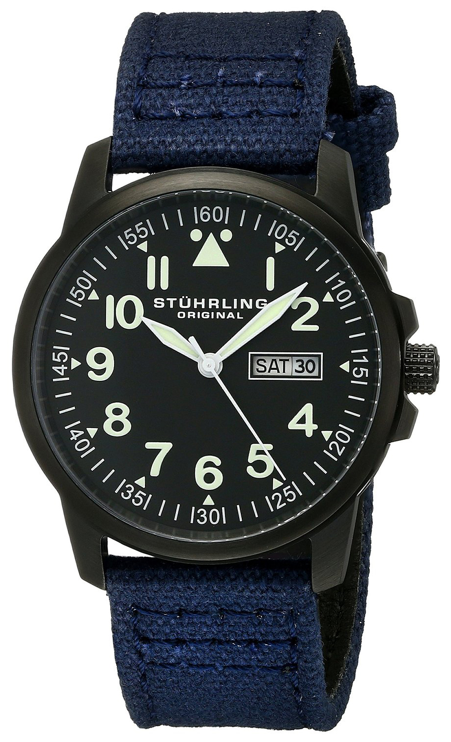 Stührling Original Aviator Herreklokke 850.03 Sort/Tekstil Ø42 mm - Stührling Original