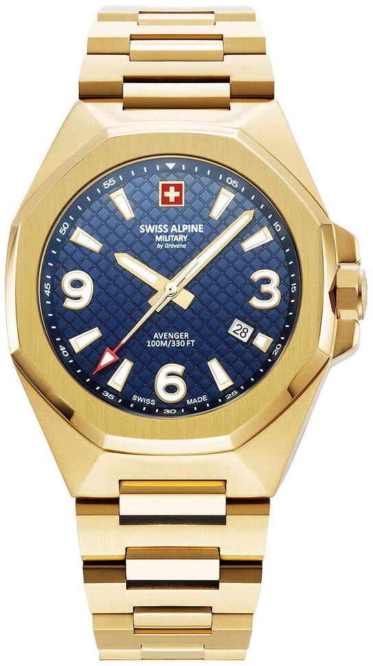 Swiss Alpine Military Herreklokke 7005.1115 Typhoon Blå/Gulltonet
