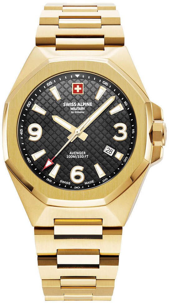Swiss Alpine Military Herreklokke 7005.1117 Typhoon Sort/Gulltonet