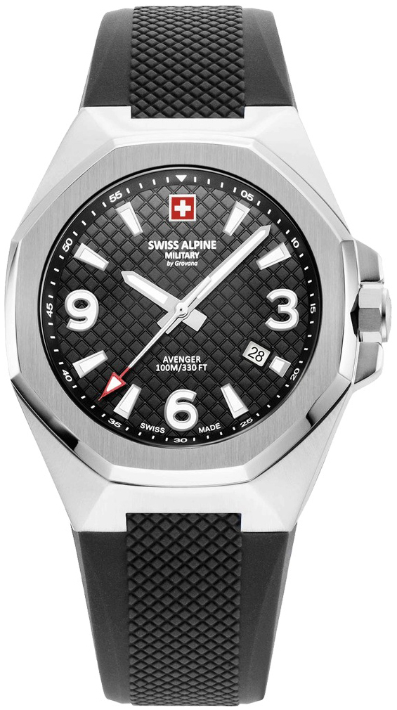 Swiss Alpine Military Herreklokke 7005.1837 Typhoon Sort/Gummi Ø42 mm