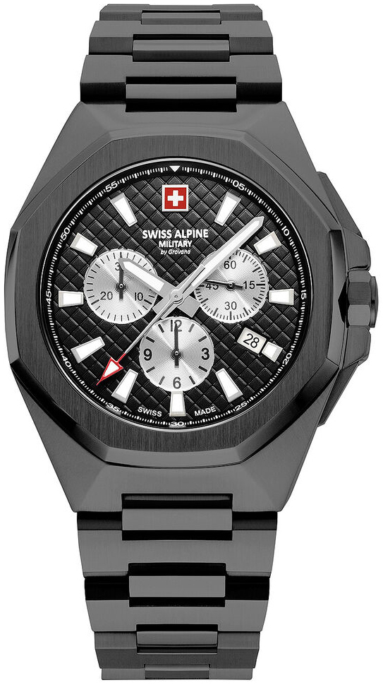 Swiss Alpine Military Herreklokke 7005.9177 Typhoon Sort/Stål Ø42 mm