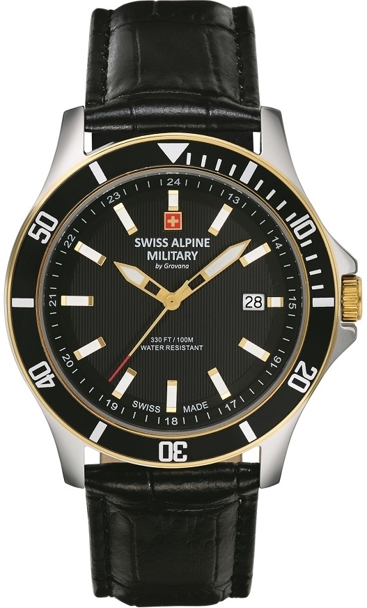 Swiss Alpine Military Herreklokke 7022.1547 Challenger Sort/Lær Ø42