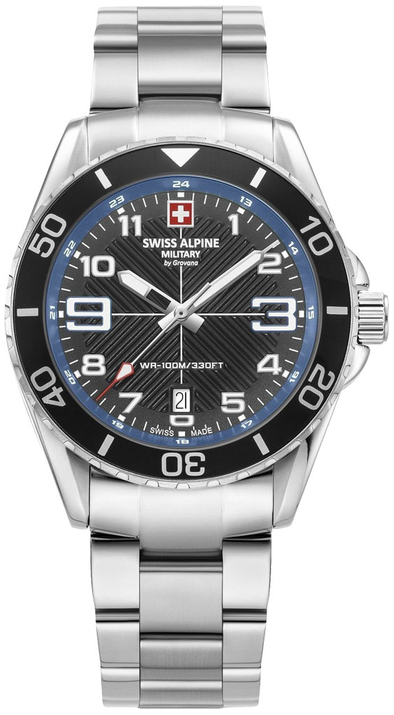 Swiss Alpine Military Herreklokke 7029.1135 Raptor Sort/Stål Ø42 mm