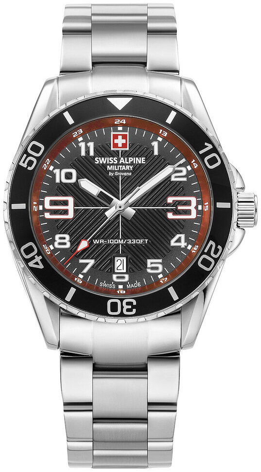 Swiss Alpine Military Herreklokke 7029.1136 Raptor Sort/Stål Ø42 mm