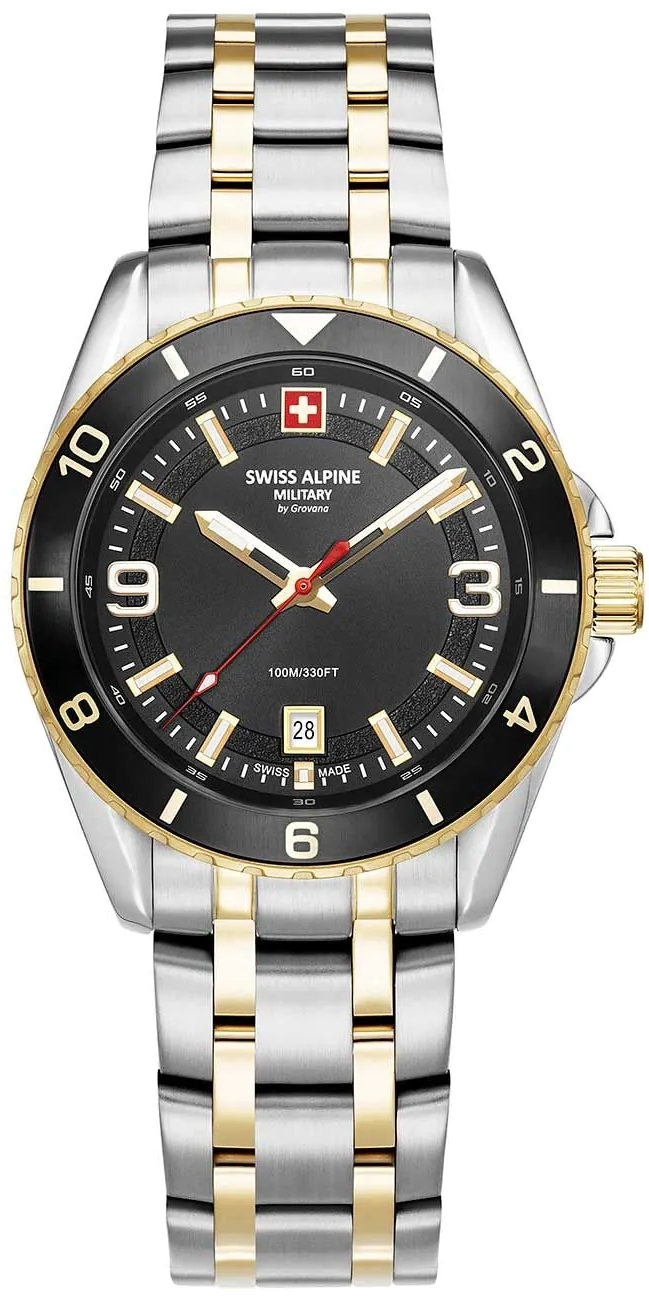Swiss Alpine Military Herreklokke 7034.1147 Sierra Sort/Stål Ø42 mm