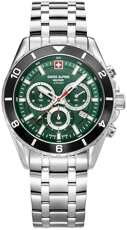 Swiss Alpine Military Herreklokke 7034.9138 Sierra Grønn/Stål Ø43