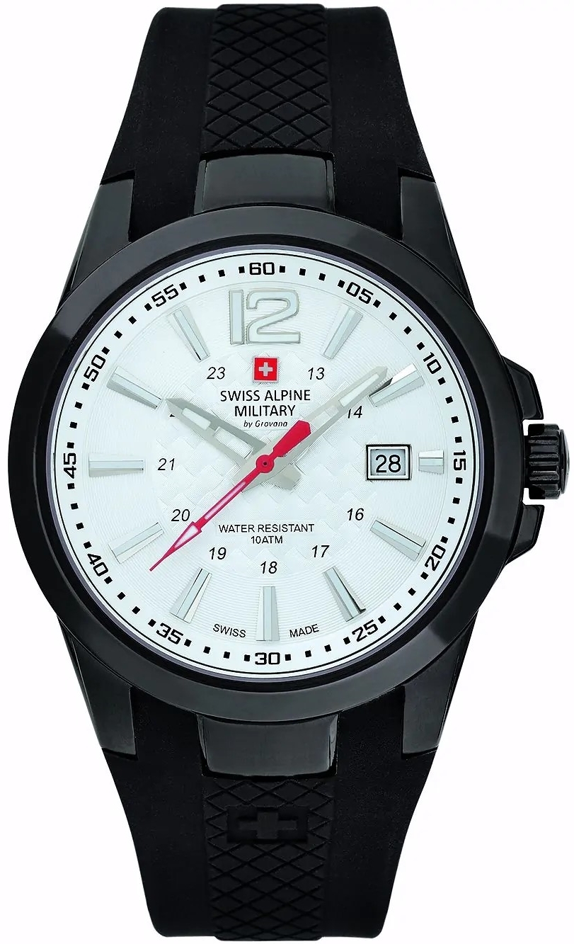 Swiss Alpine Military Herreklokke 7058.1873 Combat Air Hvit/Gummi