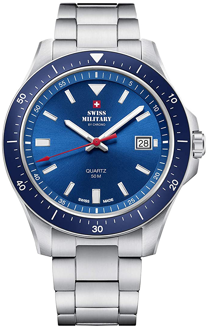 Swiss Military by Chrono Herreklokke SM34082.02 Chrono Blå/Stål