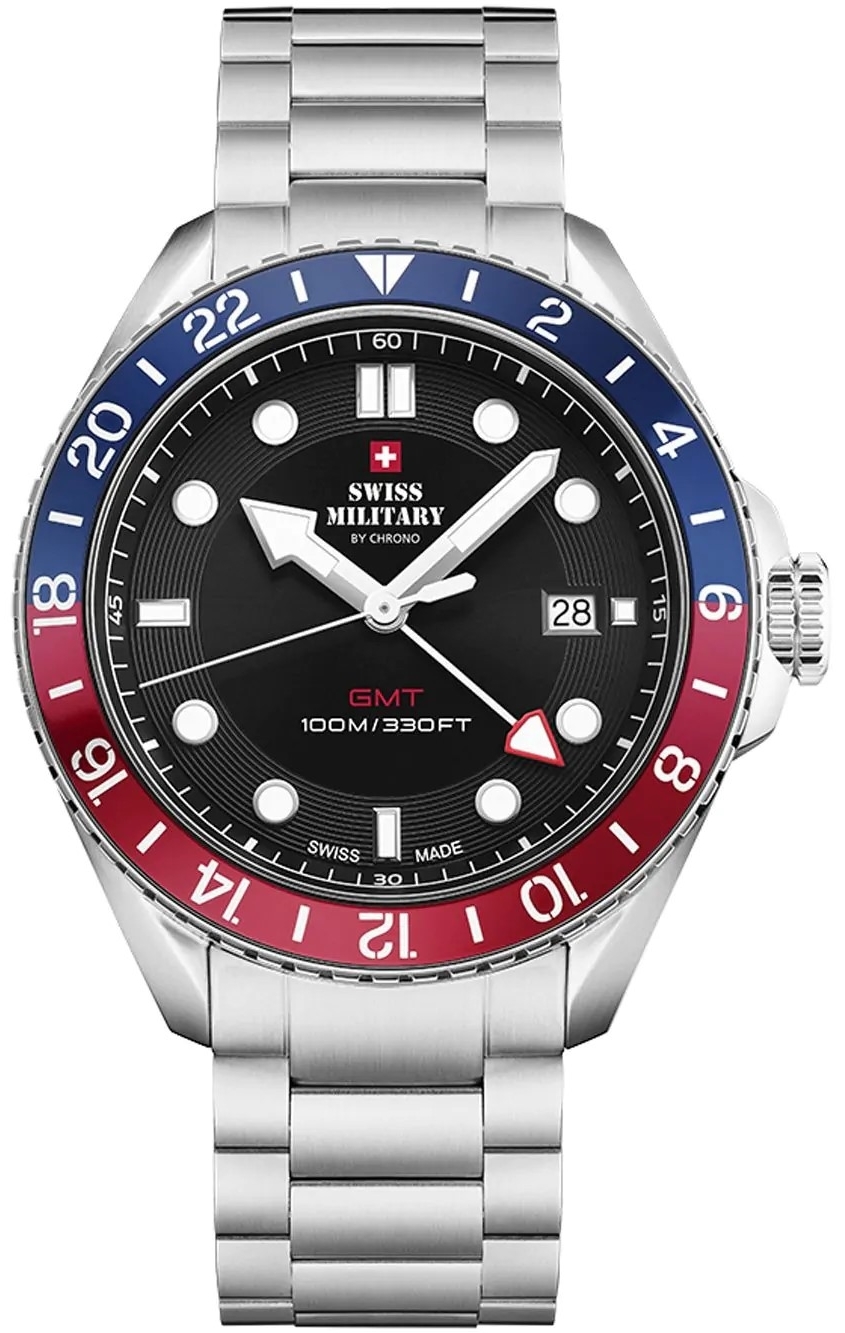 Swiss Military by Chrono Herreklokke SM34095.01 Classic Sort/Stål