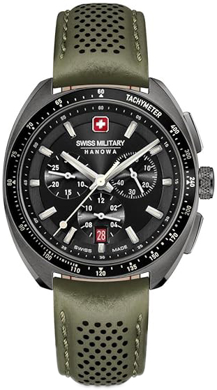 Swiss Military Hanowa Herreklokke SMWGC0003340 Hanowa Sort/Lær Ø41