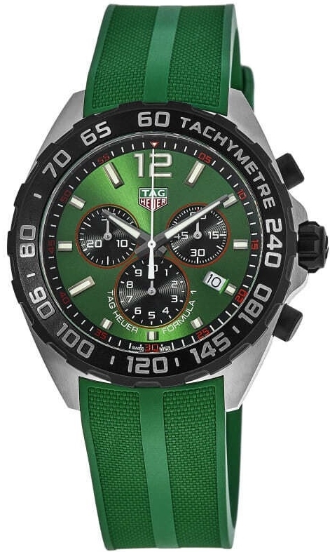 TAG Heuer Herreklokke CAZ101AP.FT8056 Formula 1 Grønn/Gummi Ø43 mm